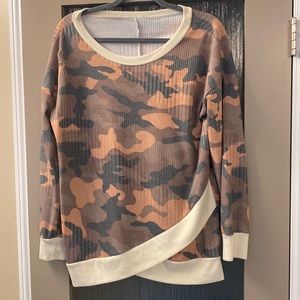 Double banded Camo Top